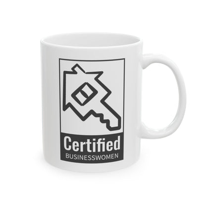 Ceramic Coffee Mug Certified Businesswomen Black Logo