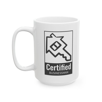 Ceramic Coffee Mug Certified Businessman Black Logo