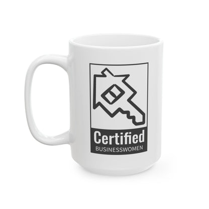 Ceramic Coffee Mug Certified Businesswomen Black Logo