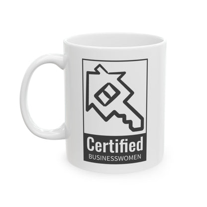 Ceramic Coffee Mug Certified Businesswomen Black Logo